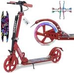 Arebos Cityroller Tretroller Rot h&ouml;henverstellbar | klappbar | inkl. Tragegurt...