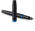 Parker IM Vibrant Rings F&uuml;ller | satinschwarzer Lack mit marineblauen Akzenten 
