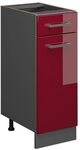 Vicco K&uuml;chenunterschrank R-Line, Rot Hochglanz, 30 cm | 1 Schublade &middot; Ohne