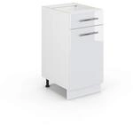 Vicco K&uuml;chenunterschrank Fame-Line, Wei&szlig; Hochglanz, 40 cm ohne Arbeitsplatte,...