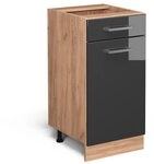 Vicco K&uuml;chenunterschrank R-Line, Anthrazit Hochglanz, 40 cm ohne...
