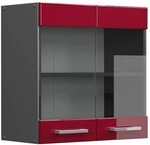 Vicco K&uuml;chenglasschrank R-Line, Rot Hochglanz, 60 cm, zur freien Kombination