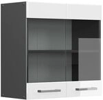 Vicco K&uuml;chenglasschrank R-Line, Wei&szlig; Hochglanz, 60 cm, zur freien Kombination
