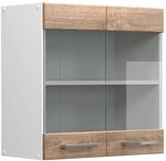 Vicco K&uuml;chenglasschrank R-Line, Sonoma, 60 cm, zur freien Kombination innerhalb