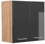 Vicco H&auml;ngeschrank R-Line, Anthrazit Hochglanz, 60 cm | 2 T&uuml;ren &middot; 1...