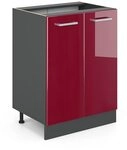 Vicco K&uuml;chenunterschrank R-Line, Rot Hochglanz, 60 cm ohne Arbeitsplatte, zur...
