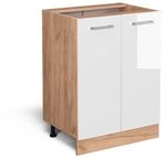 Vicco K&uuml;chenunterschrank R-Line, Wei&szlig; Hochglanz, 60 cm ohne Arbeitsplatte, zur