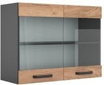 Vicco K&uuml;chenglasschrank R-Line, Goldkraft Eiche, 80 cm, zur freien Kombination