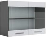 Vicco K&uuml;chenglasschrank R-Line, Wei&szlig; Hochglanz, 80 cm, zur freien Kombination