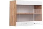 Vicco K&uuml;chenglasschrank R-Line, Wei&szlig; Hochglanz, 80 cm, zur freien Kombination