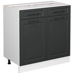 Vicco K&uuml;chenunterschrank R-Line, Anthrazit Landhaus, 80 cm ohne Arbeitsplatte, zur