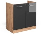 Vicco Sp&uuml;lenunterschrank R-Line, Anthrazit Hochglanz, 80 cm ohne Arbeitsplatte, zur