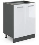 Vicco K&uuml;chenunterschrank R-Line, Wei&szlig; Hochglanz, 60 cm ohne Arbeitsplatte, zur