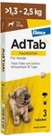 AdTab Hund 1,3-2,5 kg, Kautablette gegen Zecken & Fl&ouml;he, 3 Tabletten Packung f&uuml;r 3