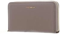 Coccinelle Leder Geldb&ouml;rse Metallic Soft Wallet Grained Leather Warm Taupe