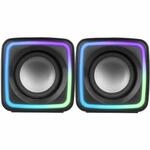 Mars Gaming MSCUBE, Kompakte 8W Gaming-Lautsprecher, Raumklang-DSP-Sound, RGB