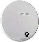 DUR-line MDA 80cm Hellgrau - Aluminium Satellitensch&uuml;ssel mit LNB Feedhalterung -