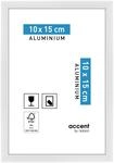 accent by nielsen Bilderrahmen, 10 x 15 cm, Aluminium, Wei&szlig; glanz, Fotorahmen zum