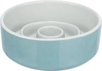 TRIXIE Slow Feeding Keramiknapf - grau/blau 0,45 l/&oslash; 14 cm