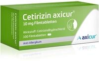 Cetirizin axicur 10 mg Filmtabletten, Linderung von Heuschnupfen und verbundener