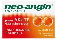 neo-angin Benzydamin gegen akute Halsschmerzen mit Honig-Orangengeschmack | bei