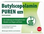 Butylscopolamin PUREN 10 mg 20 &uuml;berzogene Tabletten bei Bauchkr&auml;mpfen -