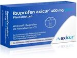 Ibuprofen axicur, 400 mg, Filmtabletten, f&uuml;r Schmerzen und Fieber, 20 St&uuml;ck