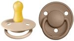 BIBS De Lux Schnuller, 0-6 Monate, 2er-Pack, Vanilla/Dark Oak | Runder Sauger 