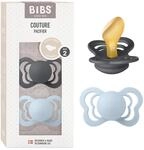 BIBS Couture Schnuller 2er-Pack, BPA-frei, Kiefergerechte Form. Naturkautschuk/Latex,