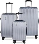 bugatti Lima 3er-Hartschalen Kofferset (S,M,L) 4 Rollen mit TSA-Zahlenschloss, Silber