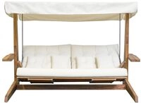 WESTMANN Hollywoodschaukel Luna 2600 | 260x139x195 cm Beige | Holzschaukel f&uuml;r...
