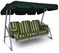 ANGERER Hollywoodschaukel Deluxe gr&uuml;n gestreift | Gartenschaukel Made in Germany,