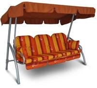 ANGERER Hollywoodschaukel Deluxe orange-gelb-rot Gemustert | Gartenschaukel Made in