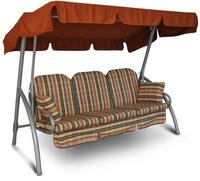ANGERER Hollywoodschaukel Deluxe grau-blau gebl&uuml;mt | Gartenschaukel Made in Germany,