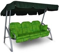 ANGERER Hollywoodschaukel Deluxe hellgr&uuml;n Gemustert | Gartenschaukel Made in
