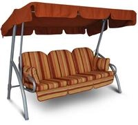 ANGERER Hollywoodschaukel Deluxe Terra-rot gestreift | Gartenschaukel Made in