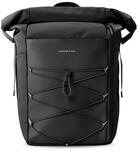 Kapten & Son Rucksack Yoho All Black 24-30 L | Rolltop Rucksack Damen & Herren