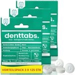 Denttabs 3 x 125 Stck. ohne Fluorid - 3 T&uuml;ten a 125 Stck.VEGAN fluoridfrei