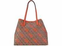 GUESS Women Vikky Large Tote Bag, Latte-Logo/Orange