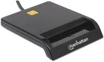Manhattan 102049 Smartcard-Leseger&auml;t Chipkartenleser USB extern schwarz