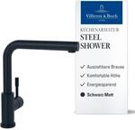 Villeroy & Boch Steel Shower Hochdruck-K&uuml;chenarmatur mit ausziehbarer...