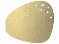 LindDNA Tischset Curve Star aus recyceltem Hippo Leder in der Farbe Gold mit Einer