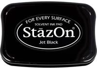 Tsukineko Stazon Unbekannt Stazon 252619 Stempelkissen Schwarz-Jet Black, 9.5 x 6.5 x