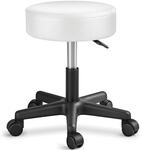 TRESKO Rollhocker h&ouml;henverstellbar Wei&szlig; bis 150 kg | Hocker Drehhocker 10 cm Dicke