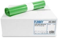 Funny LDPE-Regenerat M&uuml;lls&auml;cke, gr&uuml;n, gerollt, 120 l, Typ 60, 1er Pack (1 x 250