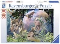 Ravensburger Puzzle 17033 - W&ouml;lfe im Mondschein3000 Teile Puzzle f&uuml;r Erwachsene und