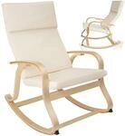 tectake&reg; Holz Schaukelstuhl, Schaukelsessel mit Armlehnen, Rocking Chair,...