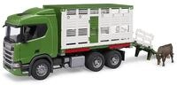 bruder 03548 - Scania Super 560R Tiertransporter LKW mit 1 Rind - 1:16 Fahrzeuge,