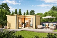 Lasita Maja 41287, Lasita Maja Gartenhaus Domeo inkl. Boden - Fichtenholz -