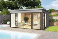 Lasita Maja 41283, Lasita Maja Gartenhaus Domeo inkl. Boden - Fichtenholz - lichtgrau